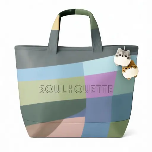 Mosaic Soulhouette Tote Bag - Dark Grey